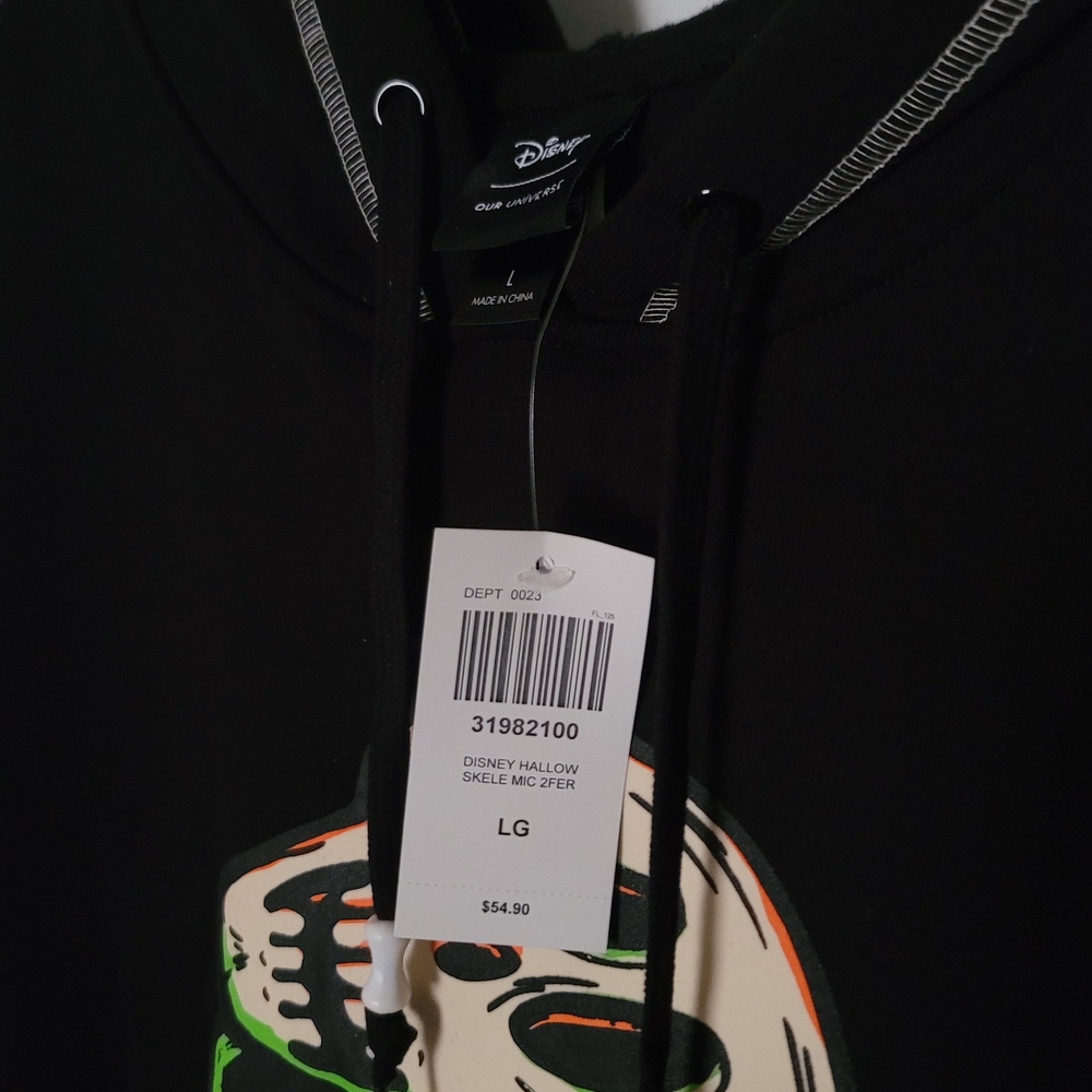 Disney Skeleton Mickey Mouse Pullover Hoodie NWT - image 2